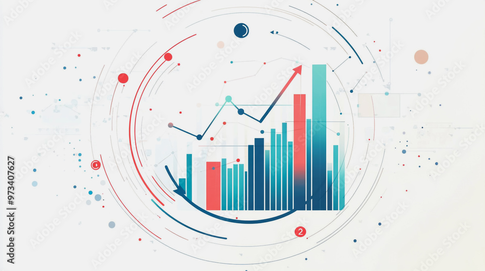 Fototapeta premium charts and graphs with statistics to innovative analyze business potential and forecast future development of companies growth.
