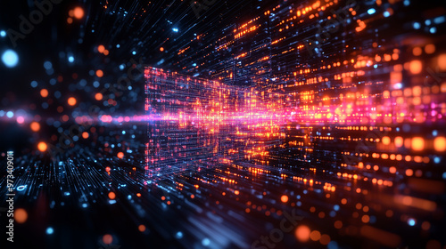 Wallpaper Mural A visual representation of data encryption with files being transformed into indecipherable code as they travel through cyberspace. Torontodigital.ca