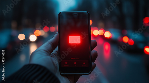 A phone scam (vishing) depicted by a caller ID showing a fake number and a red warning alert for the recipient.