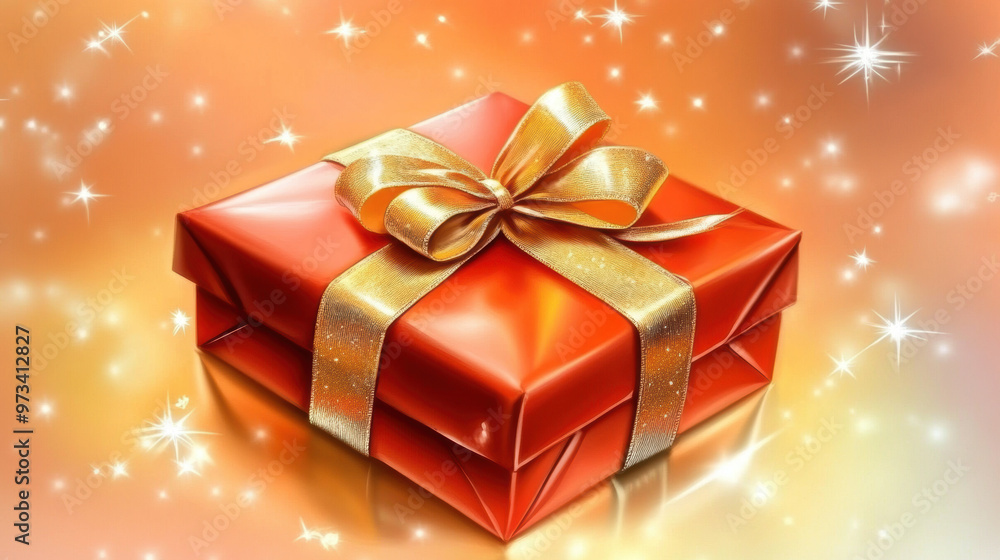 Isolated Image of a Red Gift Box with a Golden Ribbon on a Sparkling Background
Isolated Image of a Red Gift Box with a Golden Ribbon on a Sparkling Background