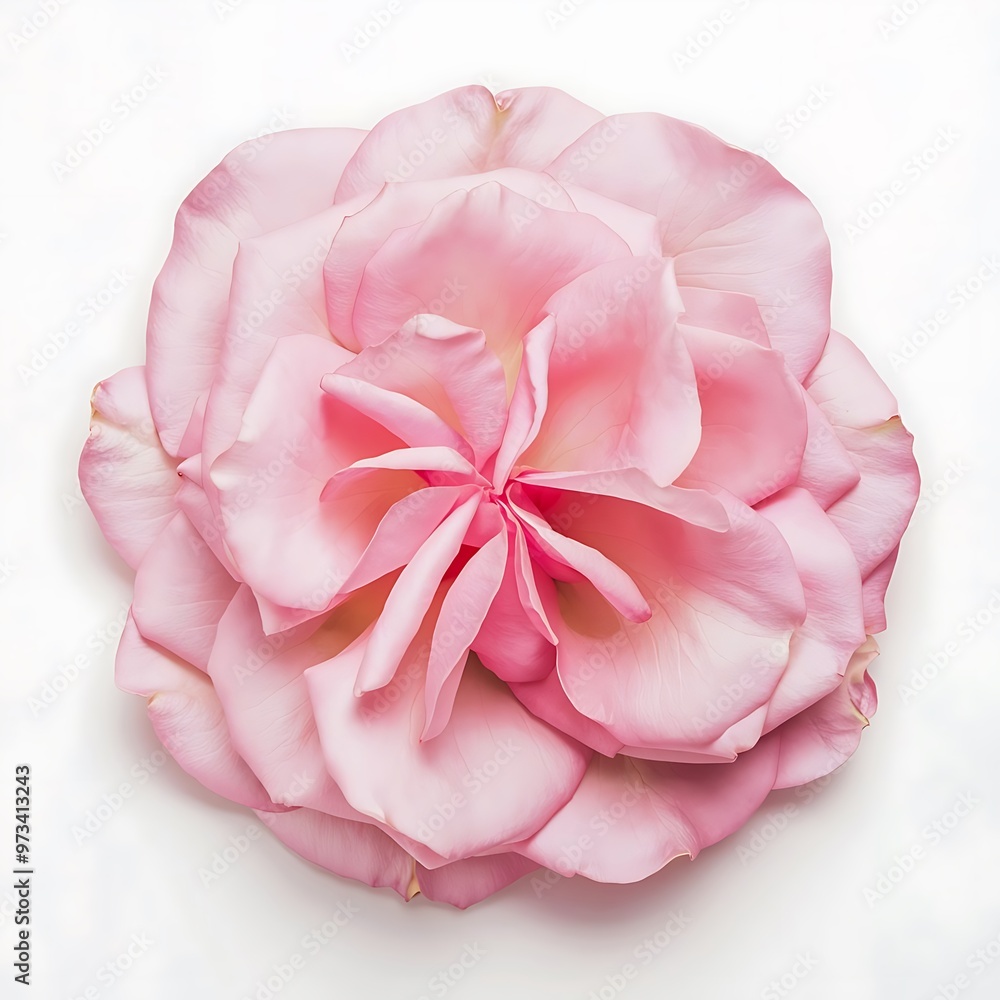 Pink rose flowers and petals isolated on white Pink rose flowers and petals isolated on white