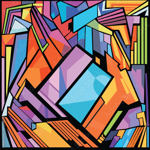 colorful camouflage grafitti style in black background