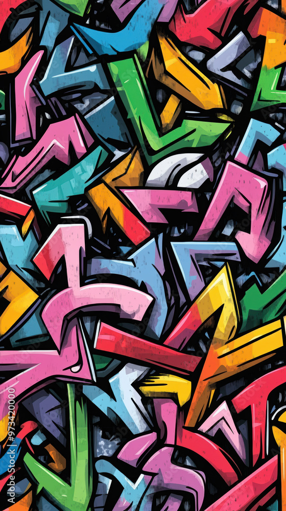 custom made wallpaper toronto digitalVibrant Pattern of Colorful Intertwined Arrows on a Black Background