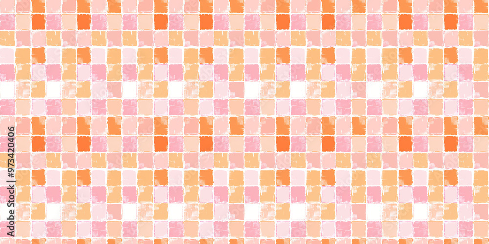 soft orange and light pink tiles seamless pattern, clean surface texture, white background soft orange and light pink tiles seamless pattern, clean surface texture, white background