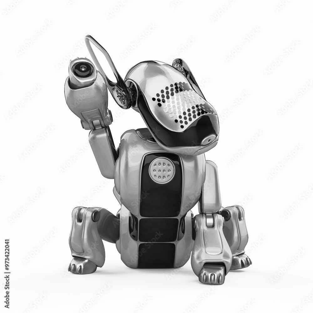 cyber dog cartoon is scratching cyber dog cartoon is scratching