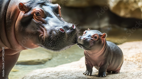 photo of baby pygmy hippopotamus in reserve, zoo, wildlife, animal, park, ecology, zoology, swamp, ungulate mammal, habitat, forest, grass photo