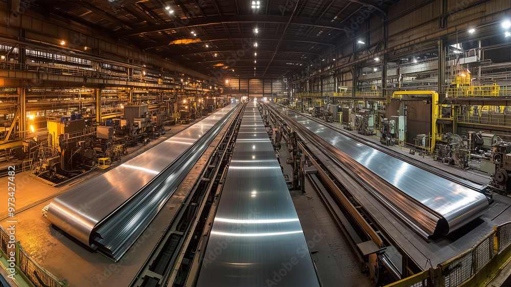 Naklejka premium ステンレス圧延工場の全景