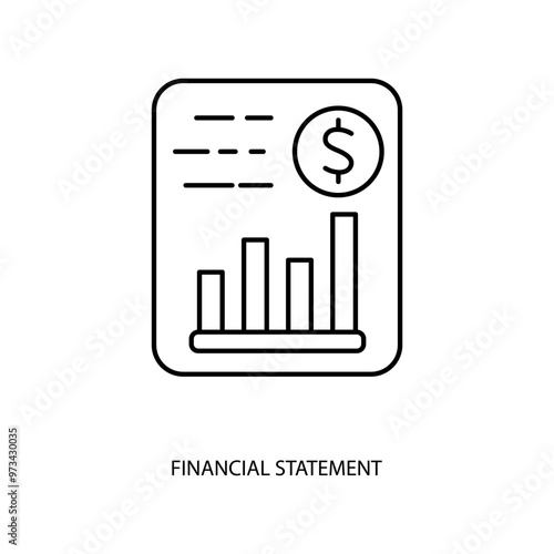 financial statement concept line icon. Simple element illustration. financial statement outline symbol design.