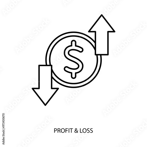 profit and loss concept line icon. Simple element illustration. profit and loss outline symbol design.