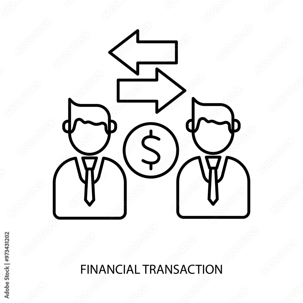 financial transaction concept line icon. Simple element illustration. financial transaction outline symbol design. financial transaction concept line icon. Simple element illustration. financial transaction outline symbol design.