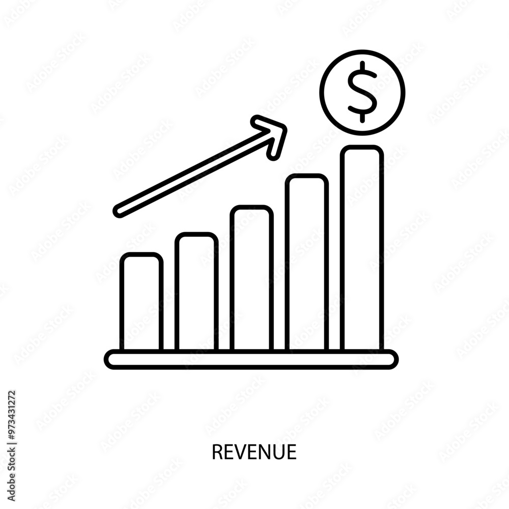 revenue concept line icon. Simple element illustration. revenue outline symbol design. revenue concept line icon. Simple element illustration. revenue outline symbol design.