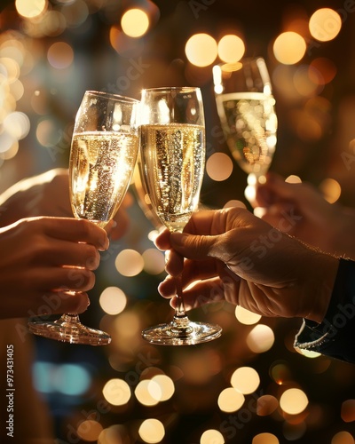 a group of people toasting with glasses of champagne 