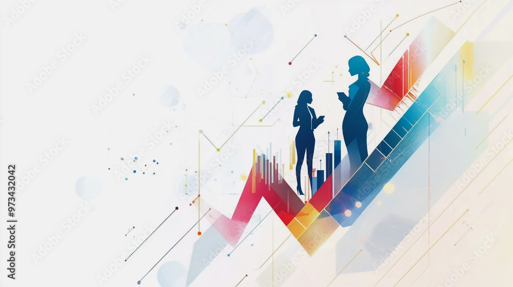 Abstract business team work stands on the peak of success amid tall, innovative Smart city and graphs with statistics to analyze business potential and predict future developments in company growth. Abstract business team work stands on the peak of success amid tall, innovative Smart city and graphs with statistics to analyze business potential and predict future developments in company growth.