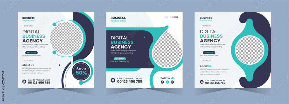 Digital business marketing agency promotion social media bundle web banner instagram post template Digital business marketing agency promotion social media bundle web banner instagram post template
