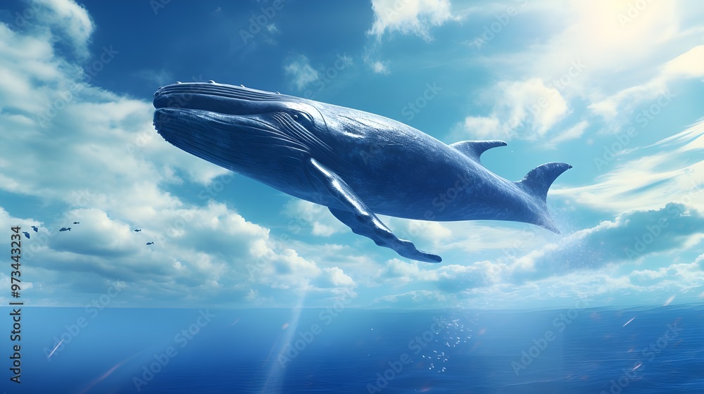 Fototapeta premium whale in the sky.