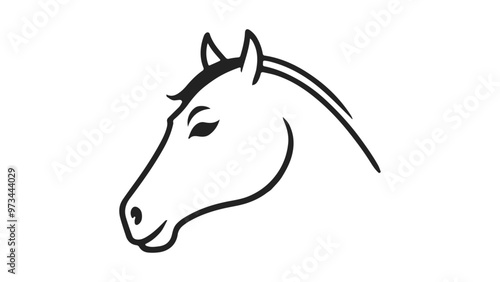 simple horse head vector illustration