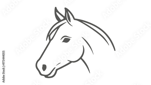 horse head outline illustration in vector