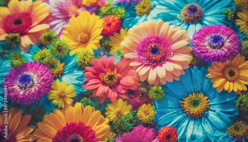 Wallpaper Mural Vibrant floral pattern background with depth of field for a lively and colorful aesthetic Torontodigital.ca