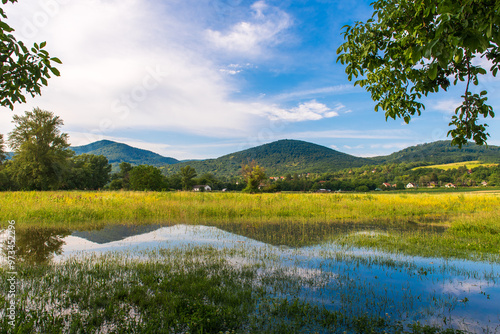 High water and seasonal flood in summer and autumn after raining.