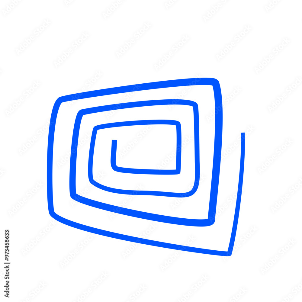 Square spiral hand drawn Square spiral hand drawn