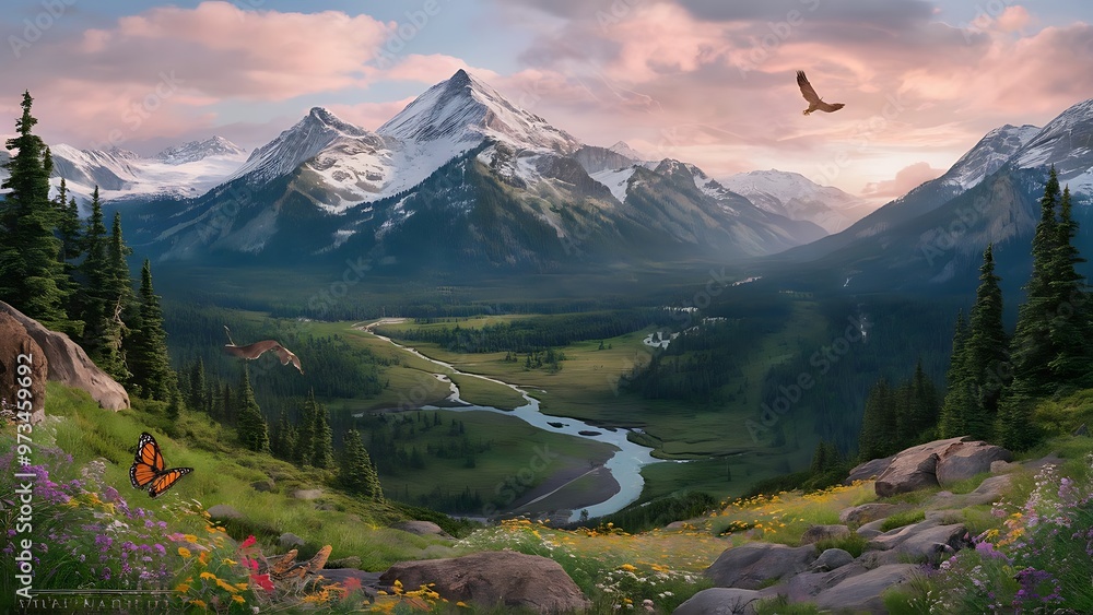 Mountains landscape. Beauty nature background Mountains landscape. Beauty nature background
