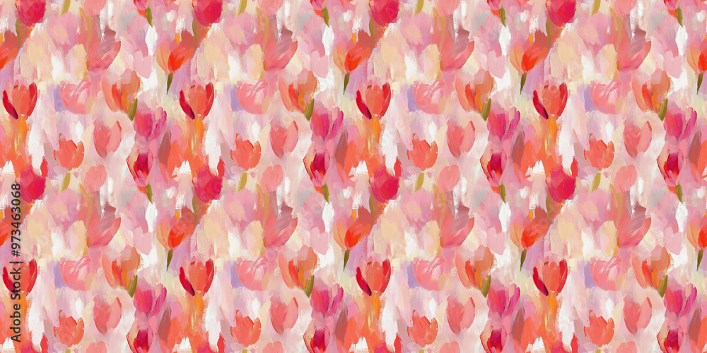 a dreamy abstract painting pattern of tulips in a style reminiscent of fauvism or early modernism a dreamy abstract painting pattern of tulips in a style reminiscent of fauvism or early modernism