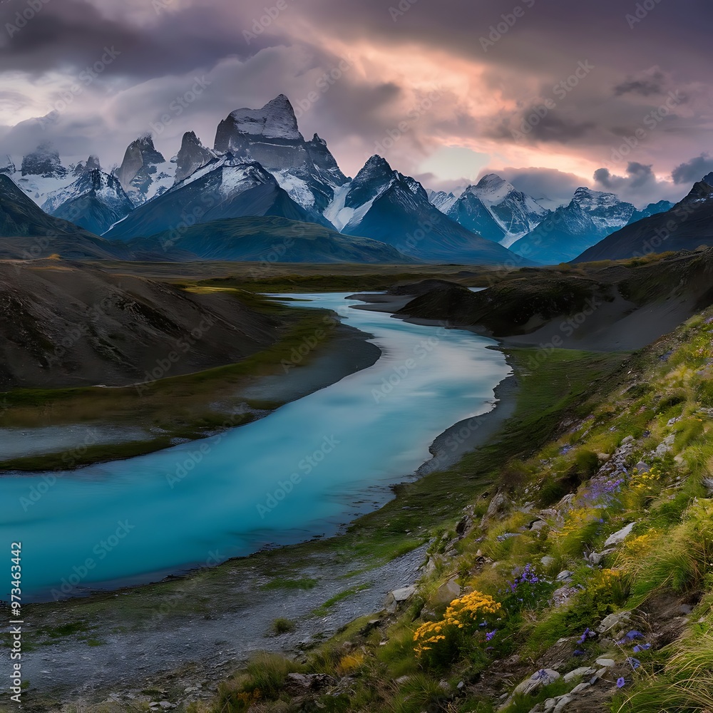 Fototapeta premium Mountains landscape. Beauty nature background