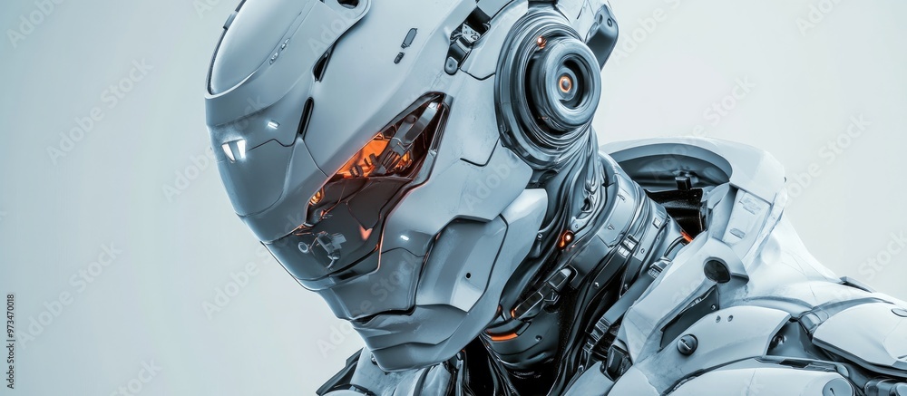 3D render of a contemporary robotic soldier showcasing a sleek and innovative design for a futuristic warrior 3D render of a contemporary robotic soldier showcasing a sleek and innovative design for a futuristic warrior