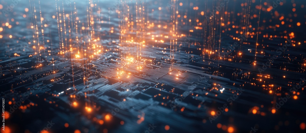 Abstract background showcasing computer technology and visual network connections Abstract background showcasing computer technology and visual network connections