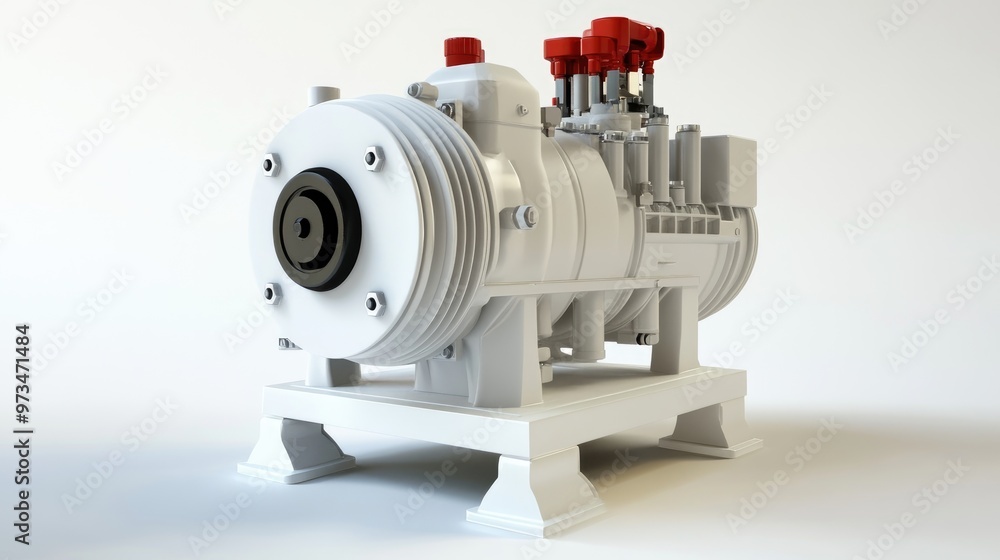 Chemical barrel pump with AC motor on a white background Chemical barrel pump with AC motor on a white background