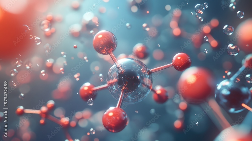 3D rendering of atoms and molecules 3D rendering of atoms and molecules