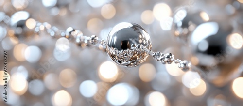 Close up of a shimmering silver trammel against a blurred background