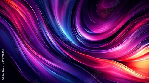 Colorful background with vibrant lines, abstract, curved shapes, futuristic style