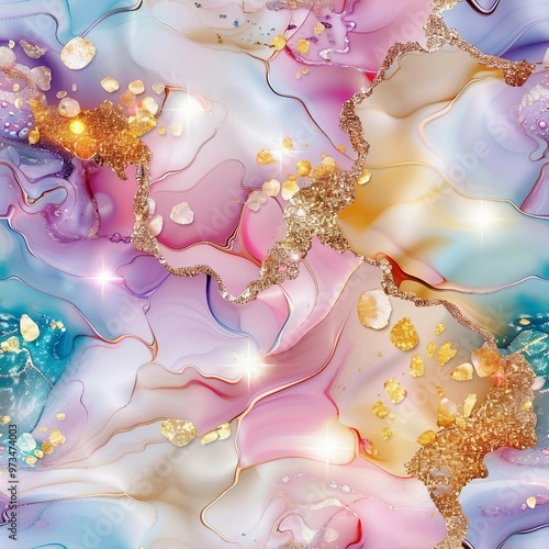 Soft texture of pink and gold marble 