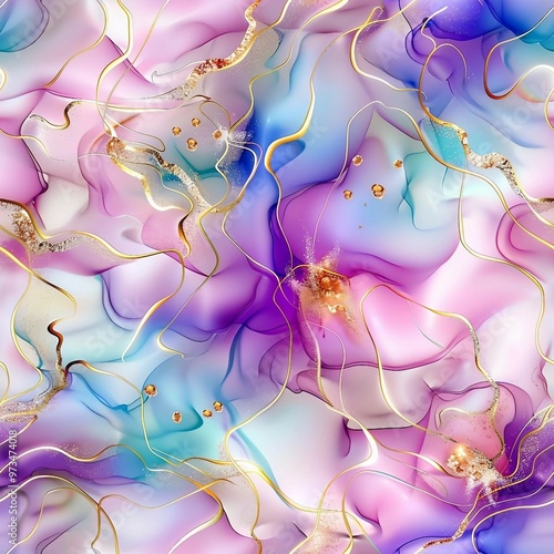 Soft texture of pink and gold marble 