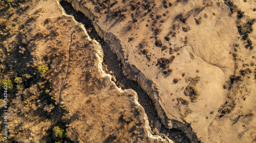Deep cracks showing in dried up riverbed during severe drought Deep cracks showing in dried up riverbed during severe drought