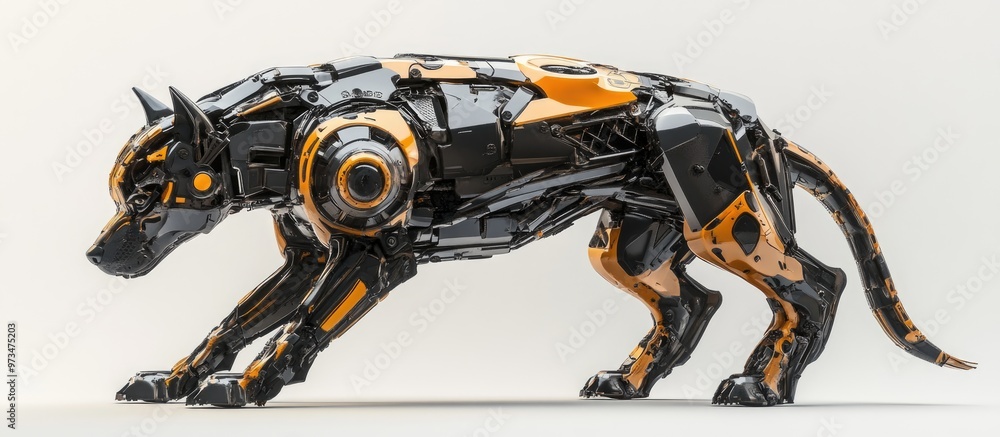 Cybersecurity canine in an upright position against a white backdrop 3D rendering Cybersecurity canine in an upright position against a white backdrop 3D rendering