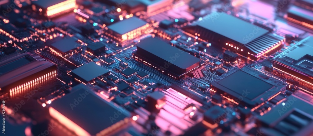 3D illustration of computer chips featuring AI and CPU elements represented as text 3D illustration of computer chips featuring AI and CPU elements represented as text