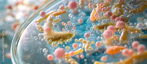 Agar plate teeming with microbes and microorganisms