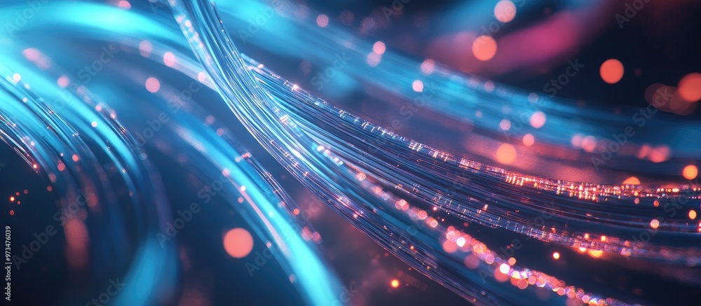 3D rendering of a detailed fiber optic cable designed for high speed 5G connectivity 3D rendering of a detailed fiber optic cable designed for high speed 5G connectivity