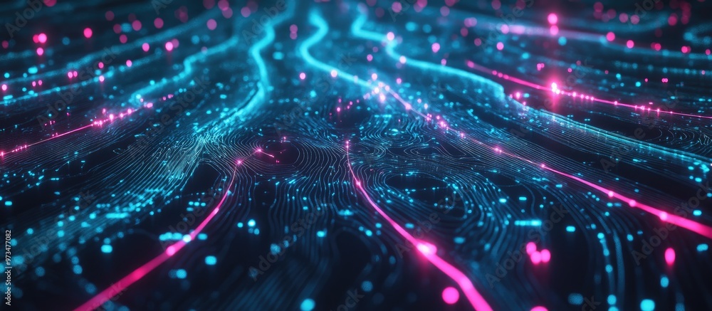 Obraz premium Abstract technology background featuring artificial intelligence concepts in a digital web environment
