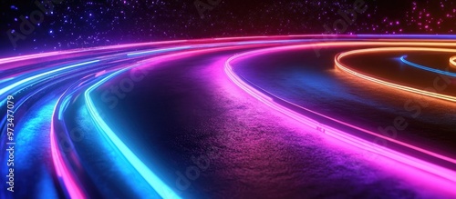 Vibrant Neon Race Track photo