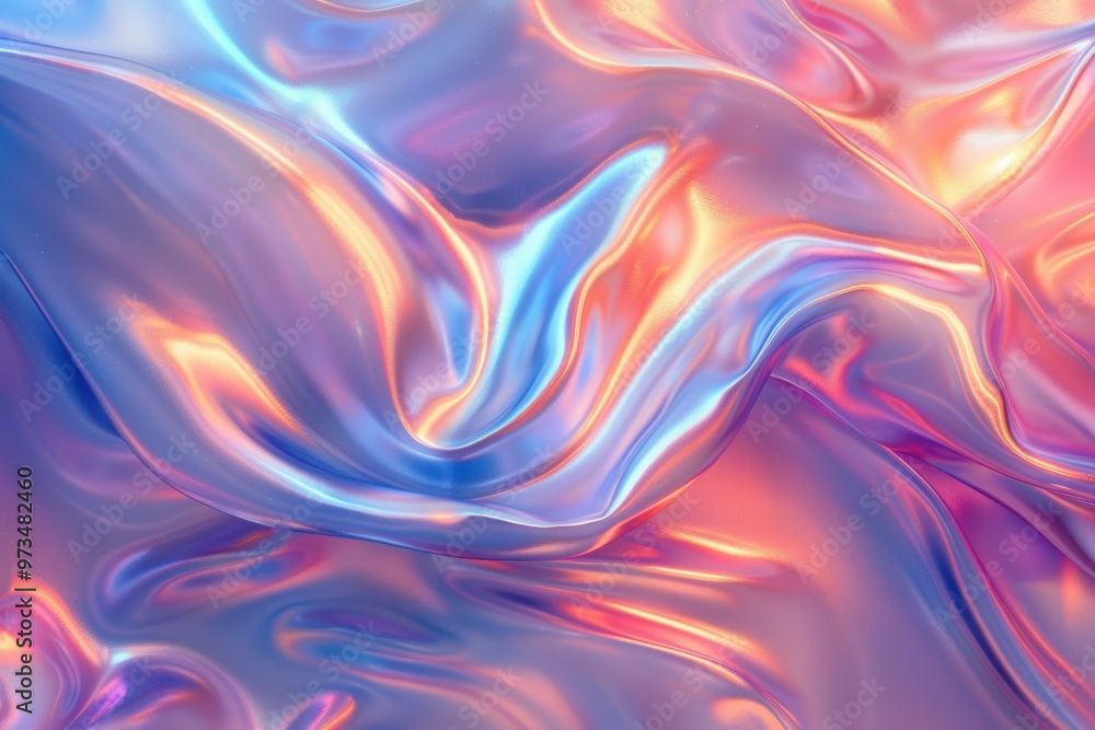Fototapeta premium A mesmerizing display of shimmering metallic waves at twilight