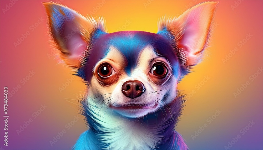 Chihuahua dog on colored background Chihuahua dog on colored background