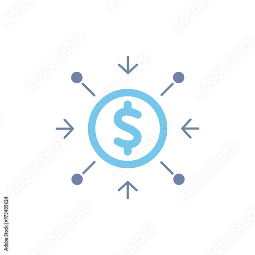 money management concept line icon. Simple element illustration. money management outline symbol design.