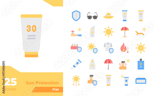 Sun Protection Flat Icons photo