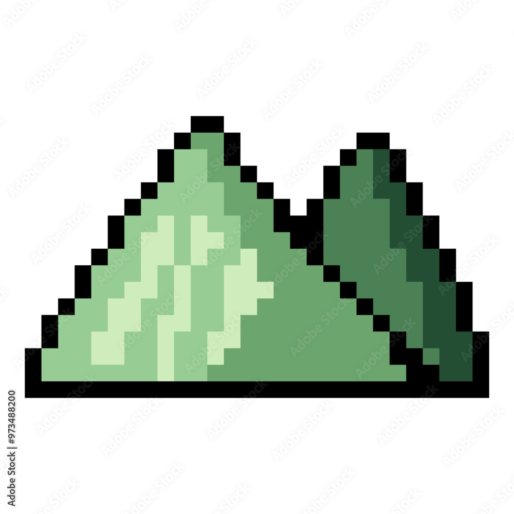 Mountain in pixel art style Mountain in pixel art style