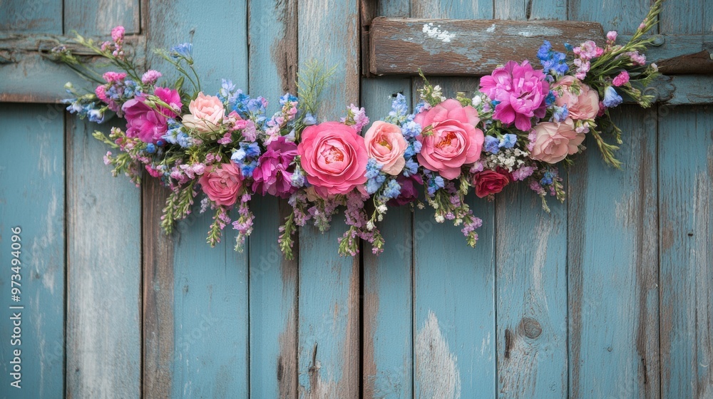 floral wedding decor, decorative flower crown on a wooden door for a garden wedding, whimsical inspiration for your special day floral wedding decor, decorative flower crown on a wooden door for a garden wedding, whimsical inspiration for your special day