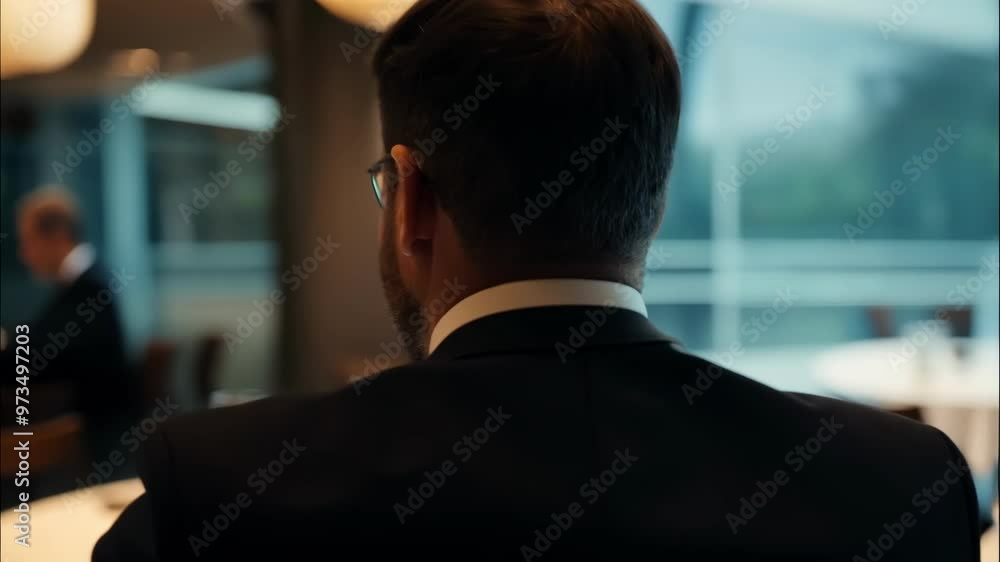 A man seen from behind, wearing glasses and looking thoughtfully out of a window. The scene conveys a sense of contemplation, decision-making, and the thoughtful pursuit of ideas. A man seen from behind, wearing glasses and looking thoughtfully out of a window. The scene conveys a sense of contemplation, decision-making, and the thoughtful pursuit of ideas.
