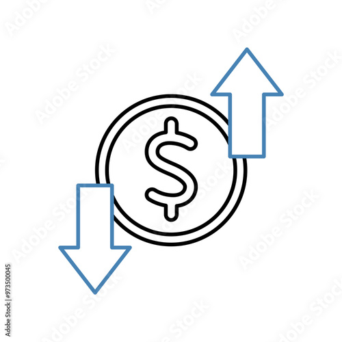 profit and loss concept line icon. Simple element illustration. profit and loss outline symbol design.